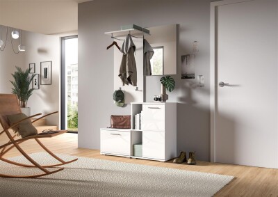 Bello Garderobenkombination  B/H/T 110x191x37 in weiß