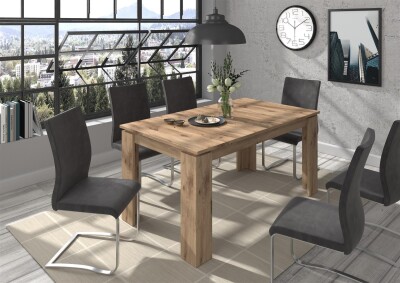 Colossus Esstisch  B/H/T 160-200x76x90 in Nox Oak