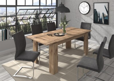 Colossus Esstisch  B/H/T 160-200x76x90 in Nox Oak