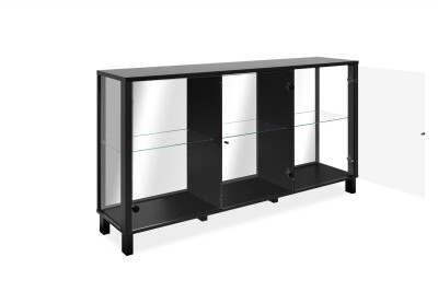 Sideboard Alva 51A schwarz / Spiegel