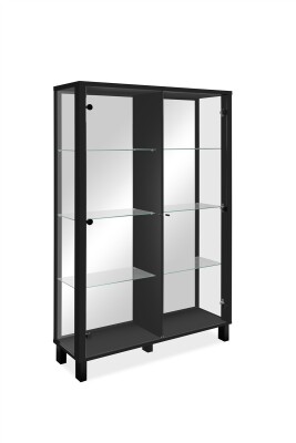 Highboard Alva 53A schwarz / Spiegel
