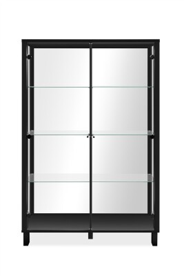 Highboard Alva 53A schwarz / Spiegel