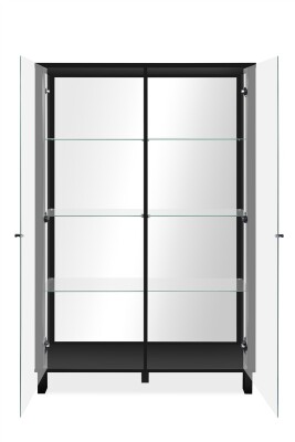 Highboard Alva 53A schwarz / Spiegel