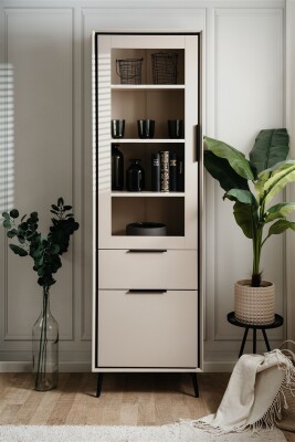 Vitrine Aurora 52B sand / schwarz