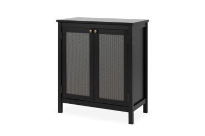 Kommode Bastille 01A schwarz / Geflecht Nobel