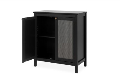 Kommode Bastille 01A schwarz / Geflecht Nobel