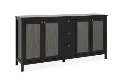 Sideboard Bastille 51A schwarz / Geflecht Nobel
