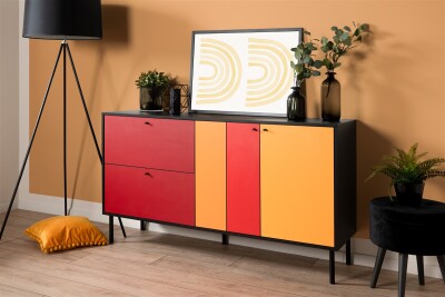 Sideboard Viva 51A schwarz / Multicolor