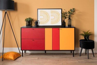 Sideboard Viva 51A schwarz / Multicolor