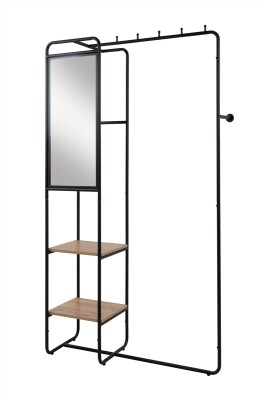 Kompaktgarderobe Tonan 42A schwarz / Dekor Artisan Oak