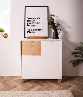 Kommode Naxon 01A weiß / Dekor Old Style hell