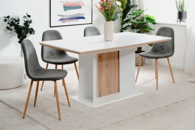 Auszugstisch Alora 80A weiß / Dekor Artisan Oak