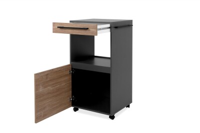 Rollcontainer Mallorca 35A anthrazit / Dekor Bambus