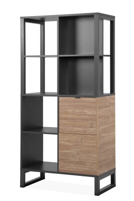 Regal/Raumteiler Java 20A anthrazit / Dekor Bambus