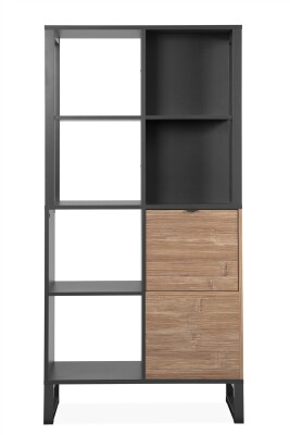 Regal/Raumteiler Java 20A anthrazit / Dekor Bambus