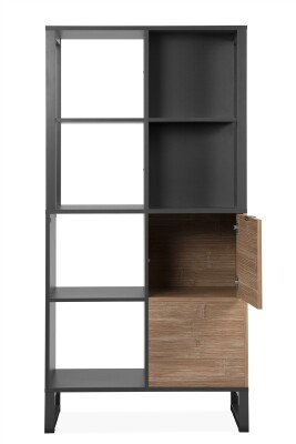 Regal/Raumteiler Java 20A anthrazit / Dekor Bambus