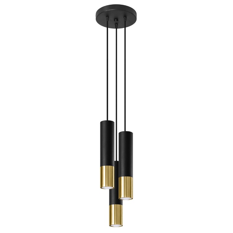 Hängeleuchte ZUNO 3P schwarz/gold