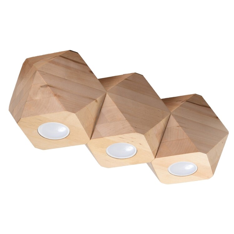 Deckenleuchte MELC 3 Naturholz