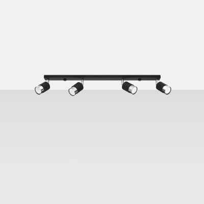 Deckenleuchte ZANZ 4 schwarz/chrom