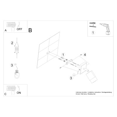 Wandleuchte ZANZ schwarz/gold