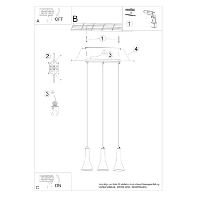 Pendelleuchten TIVE 3L beton