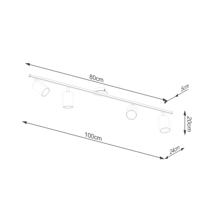 Deckenleuchte ZENX 4L weiß