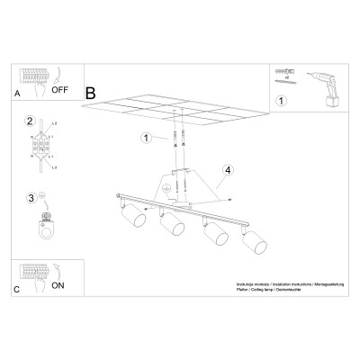 Deckenleuchte ZENX 4L weiß