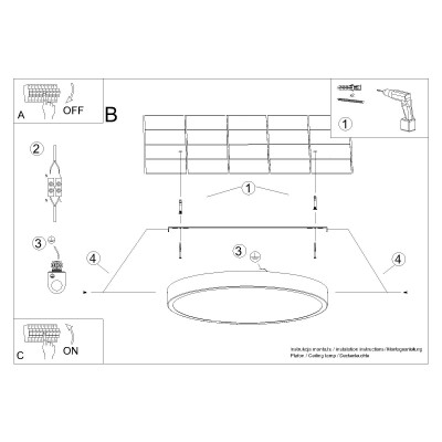 Deckenleuchte SUND 30 schwarz LED 3000K