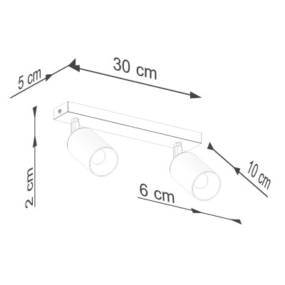 Deckenleuchte LUNY 2 schwarz/kupfer