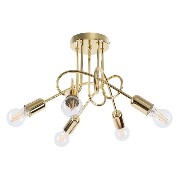 Kronleuchter LINB 5 glänzend gold