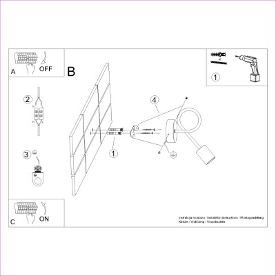 Wandlampe VILD Schwarz