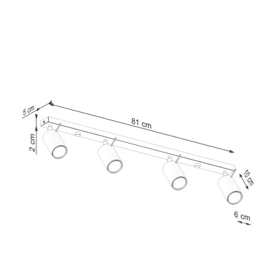 Deckenleuchte LIRA 4L roter Ocker