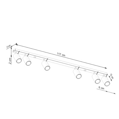 Deckenleuchte LIRA 6L roter Ocker